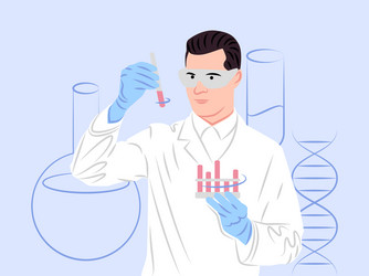 Scientist in shadow sharp lines style vector