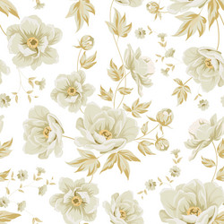 Seamless Peony Floral Pattern Vector Image