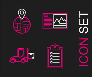 Set line verification of delivery list clipboard vector