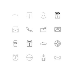 Web applications simple linear icons set outlined vector
