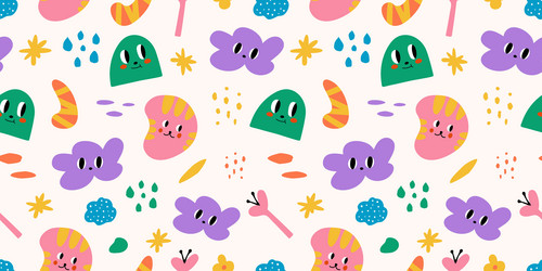abstract characters seamless pattern vector image
