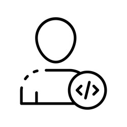 coding icon outline style design isolated vector image