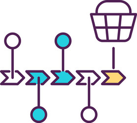 customer journey mapping rgb color icon vector