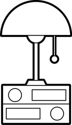 lamp and folder elements object decoration vector image
