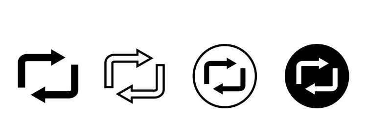loop and repeat icon set rotation arrows vector image