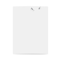 rectangular vertical blank sheet on wall attached vector