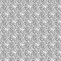 Abstract seamless floral curl monochrome pattern vector