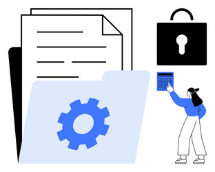 data security and management with locked folder vector image