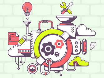 Gears and Workflow Icons vector