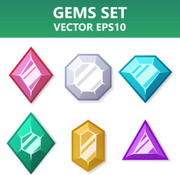 modern set of colorful gems for website or mobile vector image