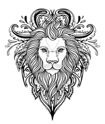 Sacred Geometry Lion Head Vector Image