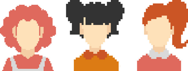 Set of pixel faces Royalty Free Vector Image - VectorStock
