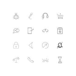 Web applications simple linear icons set outlined vector