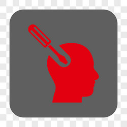brain tool rounded square button vector image