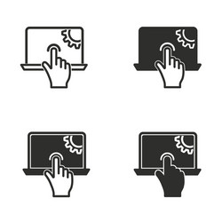 digital interaction icon set vector