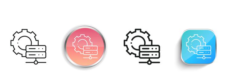 hosting icon thin linear regular and button style vector image