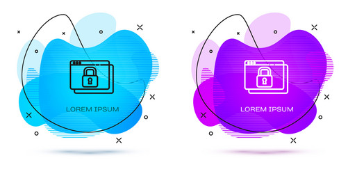 Line secure your site with https ssl icon vector