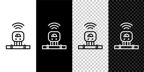set line smart sensor system icon isolated vector image