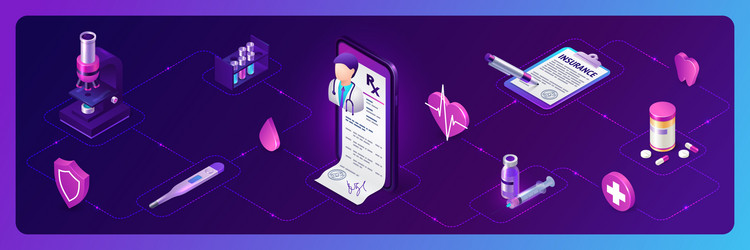 telemedicine isometric concept online medicine vector