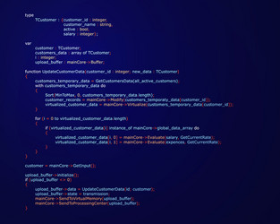 Abstract background with program code vector