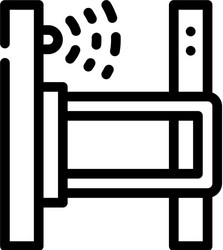 Bounding frame with sensor line icon vector
