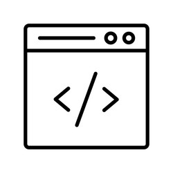 coding icon outline style design isolated vector image