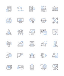 Node line icons collection javascript web vector
