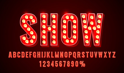 show font set collection letters and numbers vector image
