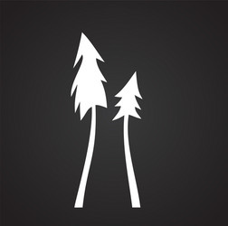 Tree icon on black background for graphic and web vector
