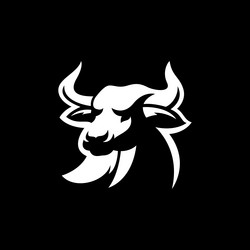 Bull buffalo cow cattle silhouette logo vector