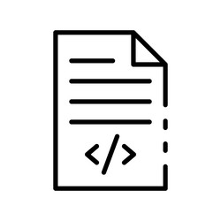 coding icon outline style design isolated vector image