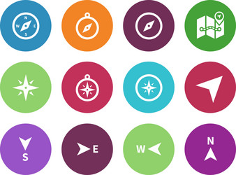 Compass Circle Icons - Navigation Set vector