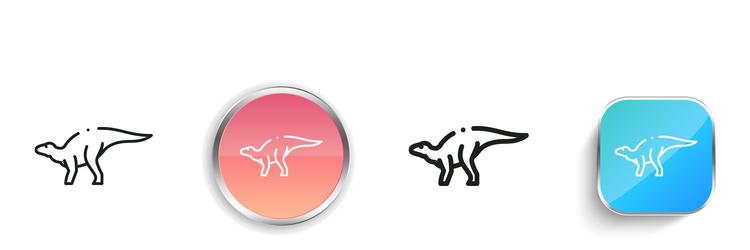 dinosaur icon thin linear regular and button vector image
