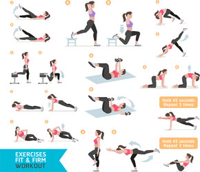 Woman Fitness Workout Exercise Vector Image
