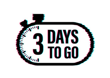 3 days to go countdown timer clock icon time vector