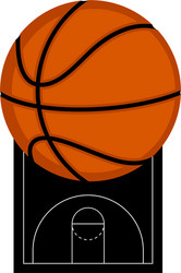 Basketball Court and Ball Vector Image