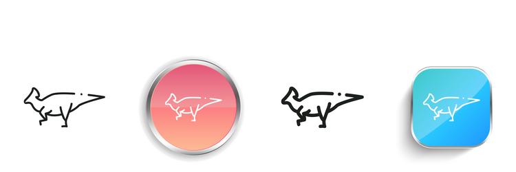 dinosaur icon thin linear regular and button vector image