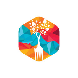 Fork tree logo design Royalty Free Vector Image