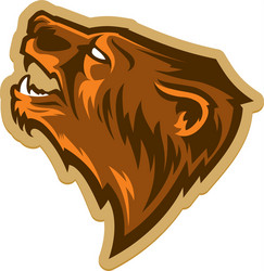 Grizzly bear head mascot Royalty Free Vector Image