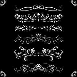 set ornate page decor ornaments patterns divider vector