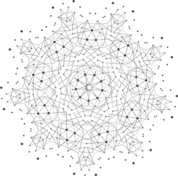 shape molecular structure with lines and dots vector image
