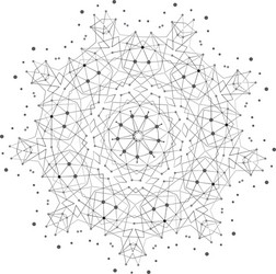 shape molecular structure with lines and dots vector