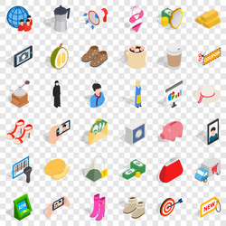 Wallet icons set isometric style vector