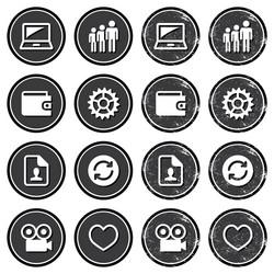 web navigation icons on retro labels set vector image