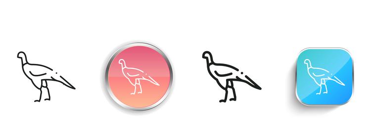 dinosaur icon thin linear regular and button vector image