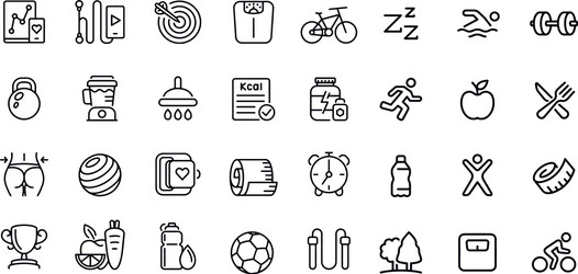 Fitness and sport icons design vector