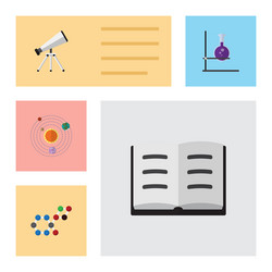 flat icon study set of molecule scope lecture vector image