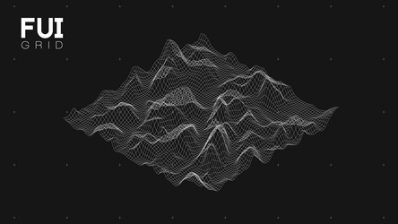fui gui 3d landscape scan grid abstract vector image