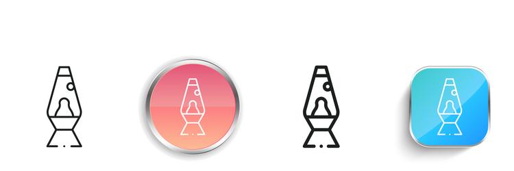 lava lamp icon thin linear regular and button vector image