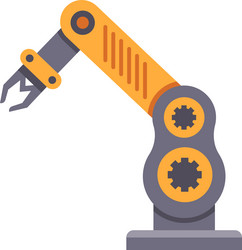 modern robotic arm picking up object in automated vector image